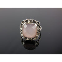 Pink Chalcedony Sterling Silver Ring - Size 6.5