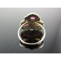 Garnet Cabochon Sterling Silver Ring - Size 6.0