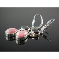 Garnet & Rhodochrosite Sterling Silver Earrings