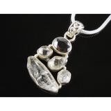 Herkimer Diamond (Quartz) & Onyx Sterling Silver Pendant/Necklace