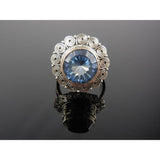 Blue Quartz Sterling Silver Ring - Size 7.5