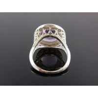 Amethyst Quartz Gemstone Sterling Silver Ring - Size 7.75