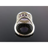 Amethyst Quartz Gemstone Sterling Silver Ring - Size 7.75