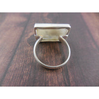 Dendritic Agate Sterling Silver Ring - Size 8.5