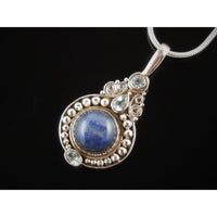 Kyanite & Blue Topaz Sterling Silver Pendant/Necklace