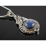 Kyanite & Blue Topaz Sterling Silver Pendant/Necklace