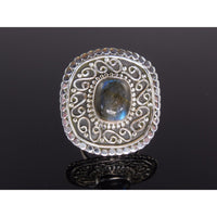 Labradorite Gemstone Sterling Silver Ring - Size 6.0