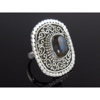 Labradorite Gemstone Sterling Silver Ring - Size 6.0