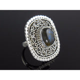 Labradorite Gemstone Sterling Silver Ring - Size 6.0