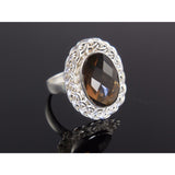 Smoky Quartz Sterling Silver Ring - Size 5.75