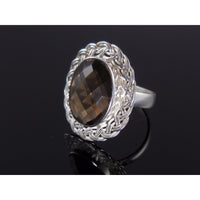 Smoky Quartz Sterling Silver Ring - Size 5.75