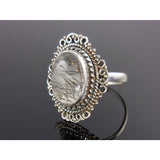 Rutilated Quartz Sterling Silver Ring - Size 8.5