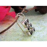 Smoky Topaz 3-Stone Sterling Silver Earrings