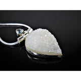 Blue Topaz & Agate Drusy Sterling Silver Pendant/Necklace