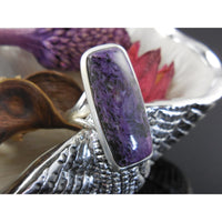 Charoite Sterling Silver Ring - Size 6.75