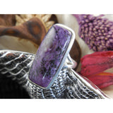Charoite Sterling Silver Ring - Size 6.75