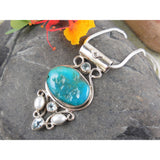 Turquoise & Blue Topaz Sterling Silver Pendant/Necklace