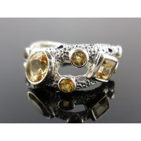 Citrine Gemstone Sterling Silver Ring - Size 7.5