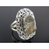 Labradorite Rough Sterling Silver Ring - Size 8.0