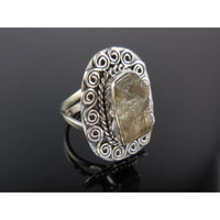 Labradorite Rough Sterling Silver Ring - Size 8.0