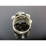 Amethyst Quartz and Moonstone Sterling Silver Ring - Size 6.5