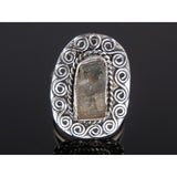 Labradorite Rough Sterling Silver Ring - Size 8.0