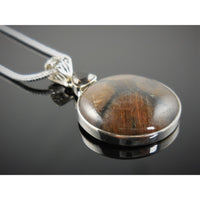 Chiastolite & Smoky Topaz Sterling Silver Pendant/Necklace