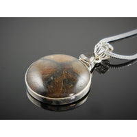 Chiastolite & Smoky Topaz Sterling Silver Pendant/Necklace