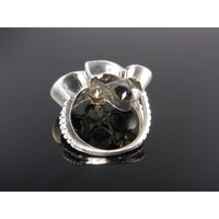 Smoky Quartz & Citrine Gemstone Sterling Silver Ring - Size 7.75