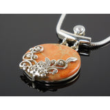Italian Coral & Freshwater Pearl Sterling Silver Pendant/Necklace