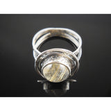 Golden Rutilated Quartz Sterling Silver Ring – Size 8.0