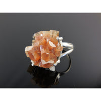 Aragonite Crystal Cluster Sterling Silver Ring - Size 5.5