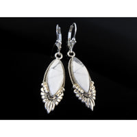 Howlite Floral Sterling Silver Earrings
