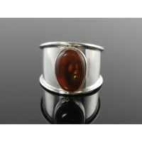 Fire Agate Sterling Silver Ring – Size 7.5