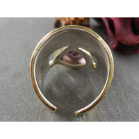 Amethyst Bi-Color Gold-Over-Sterling (Vermeil) Adjustable Ring - Size 7.75
