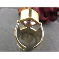 Amethyst Bi-Color Gold-Over-Sterling (Vermeil) Adjustable Ring - Size 7.75