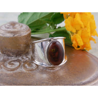 Fire Agate Sterling Silver Ring – Size 7.5