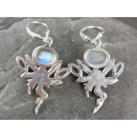Moonstone & Blue Topaz Sterling Silver Fairy Earrings