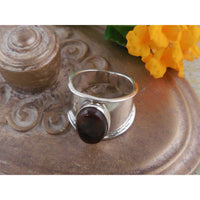 Fire Agate Sterling Silver Ring – Size 7.5