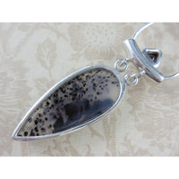 Montana Agate & Garnet Sterling Silver Pendant/Necklace