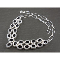 Amethyst Quartz Sterling Silver Bib Necklace