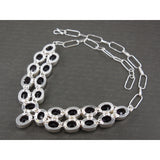 Amethyst Quartz Sterling Silver Bib Necklace