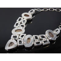 Turtella Jasper & Smoky Topaz Sterling Silver Bib Necklace
