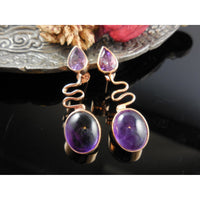 Amethyst Quartz Rose Gold-Over-Sterling Silver Post Earrings