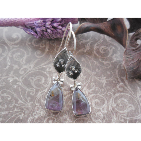 Cacoxenite .925 Sterling Silver Lily Earrings