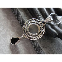 Dendritic Agate & Onyx .925 Sterling Silver Pendant/Necklace