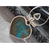 Turquoise & Blue Topaz .925 Sterling Silver Heart Pendant/Necklace