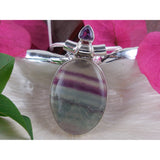 Flourite & Amethyst Sterling Silver Pendant/Necklace