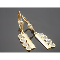 Uncut Natural Diamond 14kt-Gold-Over-Sterling Silver Earrings