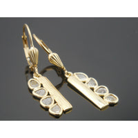 Uncut Natural Diamond 14kt-Gold-Over-Sterling Silver Earrings